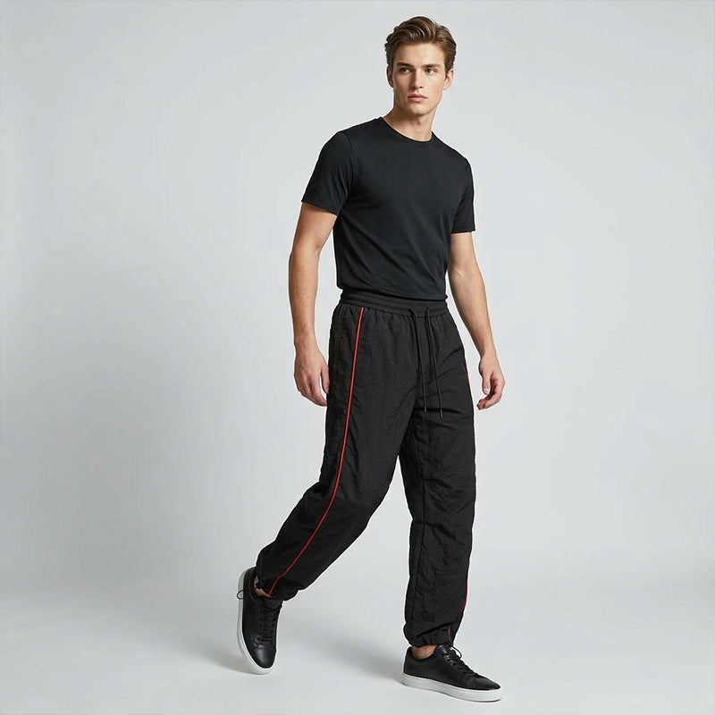 Retro Seitenstreifen Weite-Bein Hose