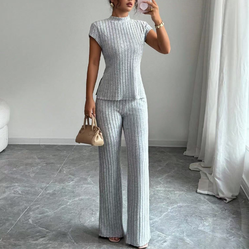 👗 LIMITIERTES ANGEBOT: 50% RABATT! 🍂 2-teiliges Set – Ärmelloses Oberteil mit Stehkragen & Weite Hose ✨