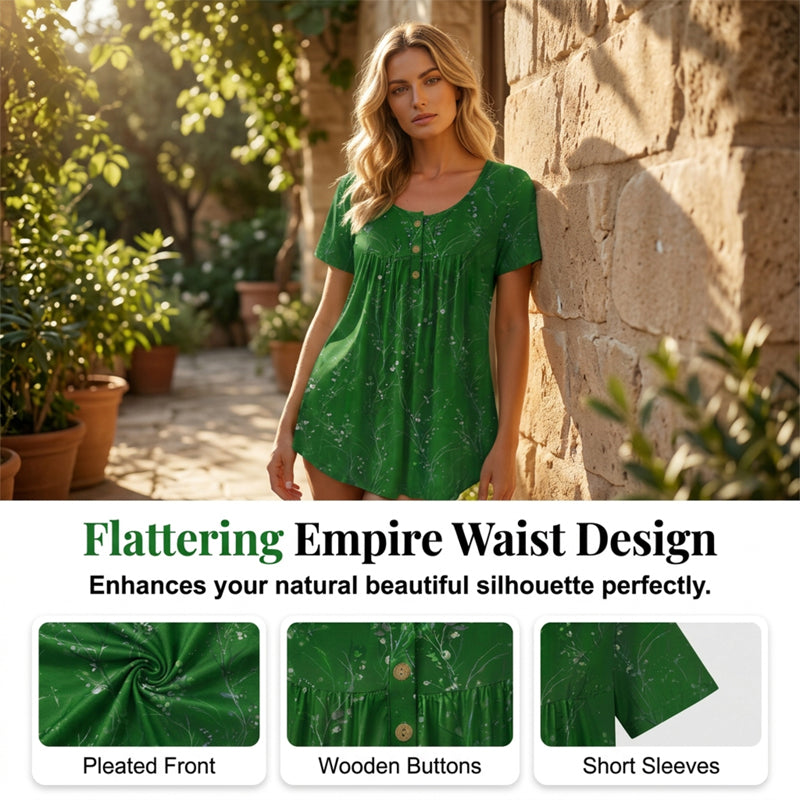 🔥✨ LIMITED-TIME 50% RABATT! 🔥Blumen-Top mit Plisseefalten – locker, bequem & elegant