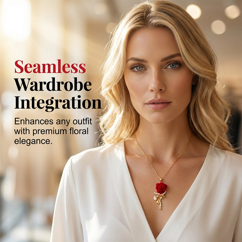 🔥Solange der Vorrat reicht 40 % Rabatt!🎉Elegante Halskette mit Anhänger in Form einer roten Rose