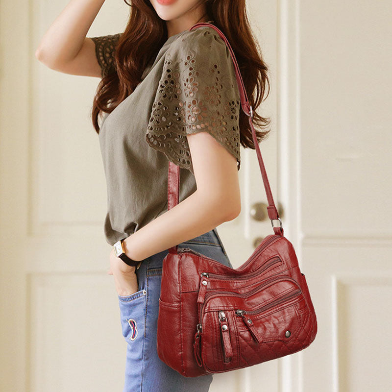 👜 LIMITED-TIME 50% RABATT! ✨ Damen Umhängetasche – PU-Leder, Mehrere Taschen, Verstellbarer Riemen 🌸