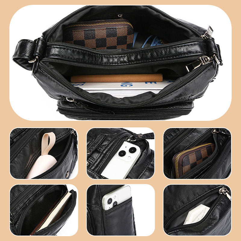 👜 LIMITED-TIME 50% RABATT! ✨ Damen Umhängetasche – PU-Leder, Mehrere Taschen, Verstellbarer Riemen 🌸