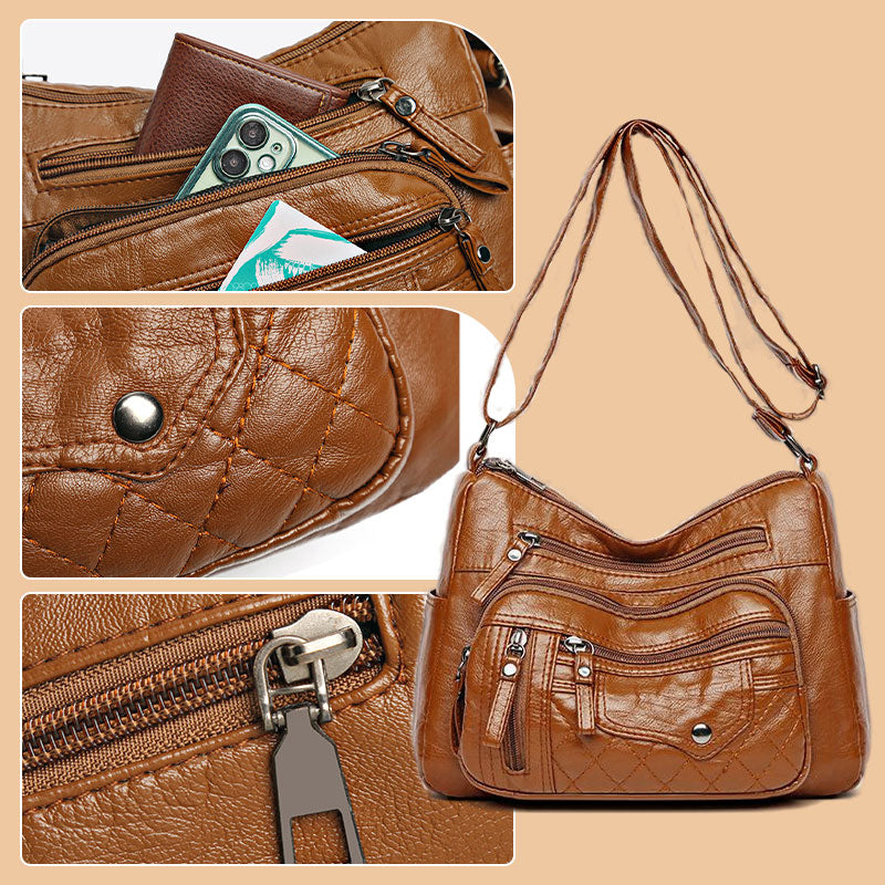 👜 LIMITED-TIME 50% RABATT! ✨ Damen Umhängetasche – PU-Leder, Mehrere Taschen, Verstellbarer Riemen 🌸