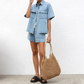Set aus Damen-Top mit V-Ausschnitt und weit geschnittener Hose 🌿 Lockere Passform & fließende Silhouette – bequem genug für zu Hause, stilvoll für unterwegs ✨