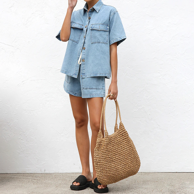 Set aus Damen-Top mit V-Ausschnitt und weit geschnittener Hose 🌿 Lockere Passform & fließende Silhouette – bequem genug für zu Hause, stilvoll für unterwegs ✨