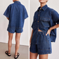 Set aus Damen-Top mit V-Ausschnitt und weit geschnittener Hose 🌿 Lockere Passform & fließende Silhouette – bequem genug für zu Hause, stilvoll für unterwegs ✨