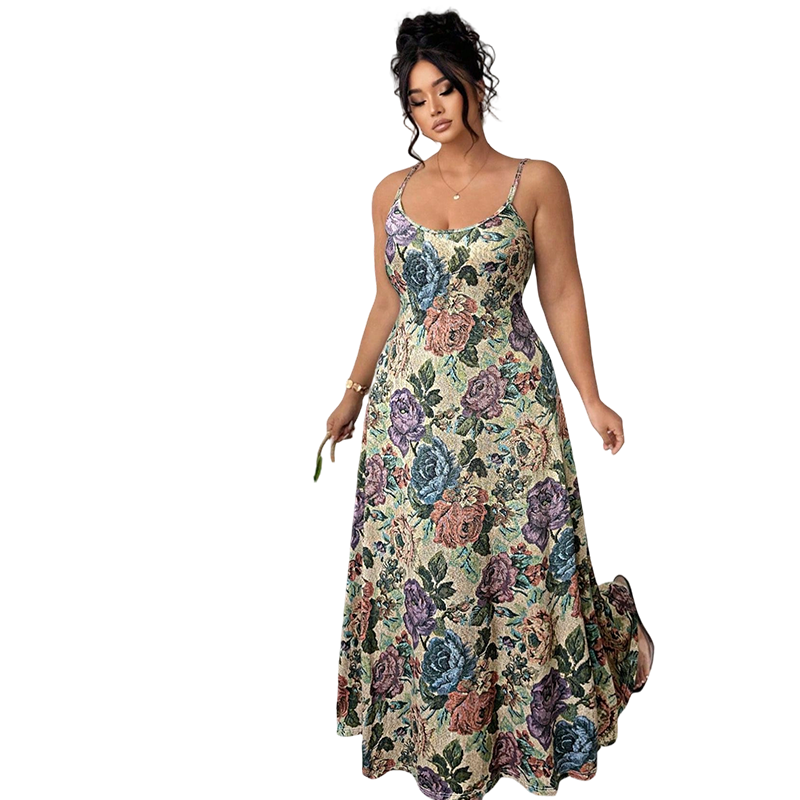 👗🌸 50% RABATT! Maxikleid mit Blumenmuster und Spaghettiträgern – Romantisch, sommerleicht & perfekt für Strand und festliche Anlässe ✨