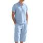 Herren-Leinenhemd-und-Freizeithose-Set