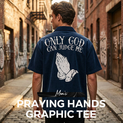 👔🙏 50% RABATT! Herren T-Shirt mit Grafik „Betende Hände“ – Stilvoll, symbolstark & vielseitig kombinierbar