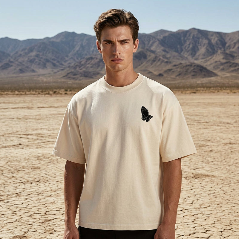 👔🙏 50% RABATT! Herren T-Shirt mit Grafik „Betende Hände“ – Stilvoll, symbolstark & vielseitig kombinierbar