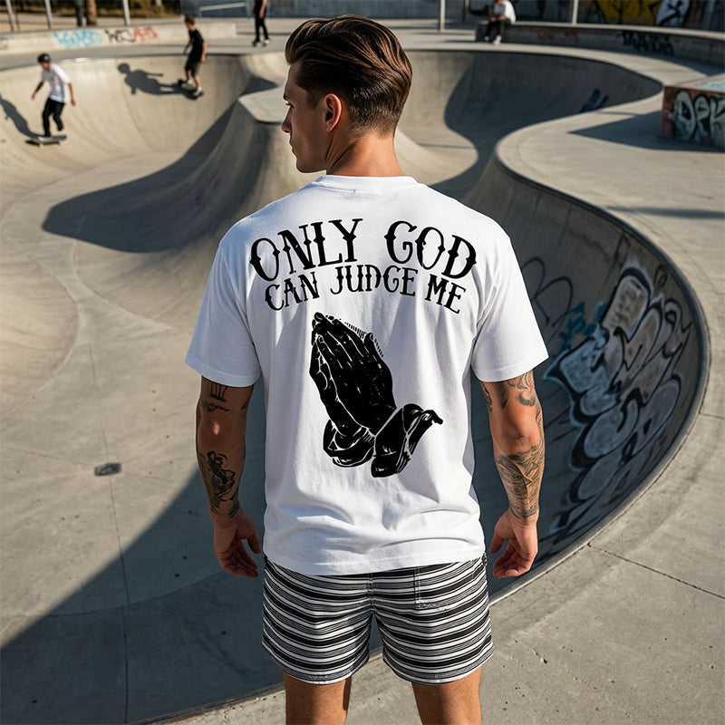 👔 ✨50% RABATT! ✨ Herren Praying Hands Graphic Tee – Glaube, Stärke & Stil! ✨