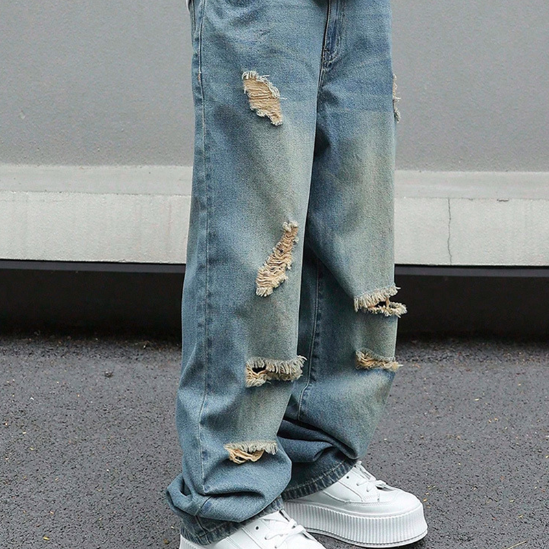 👖✨ 50% RABATT! Herren-Jeans mit geradem Bein, Oversize-Passform und Ripped-Effekt – Lässig, urban & perfekt für den Streetstyle-Look 🏙️