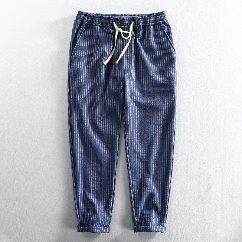 👖✨ 50% RABATT! Herren Freizeithose aus Leinenmischung mit Streifenmuster – Leicht, atmungsaktiv & bequem 🍂