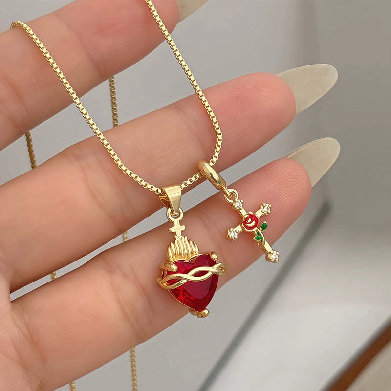 ✝️50 % RABATT✨ Gold Faith Doppelanhänger | Verstellbare Kette · Exquisite Handwerkskunst · Heilige Eleganz · Ein bedeutungsvolles Geschenk