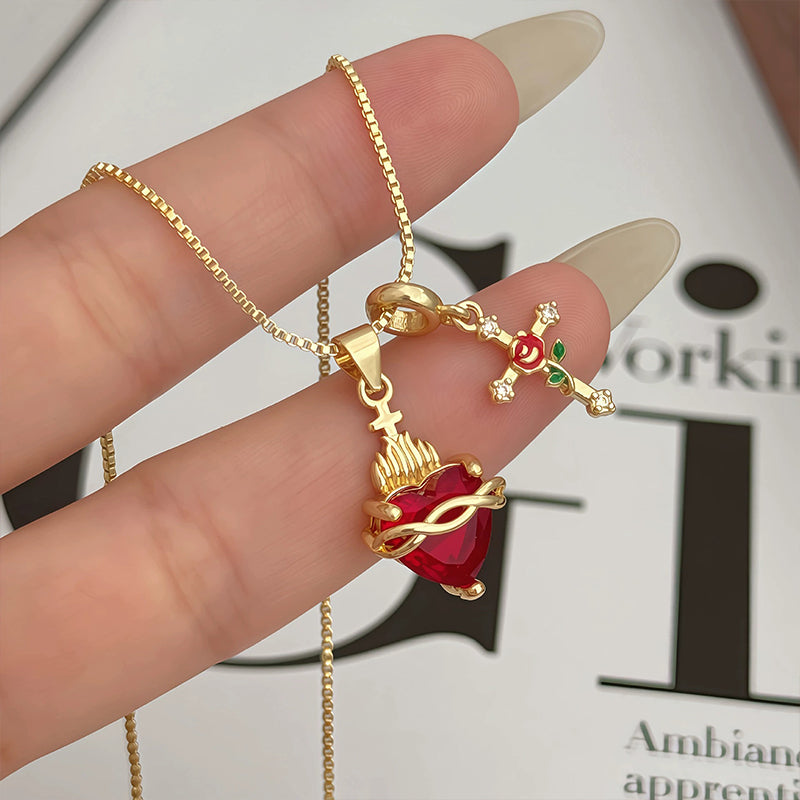 ✝️50 % RABATT✨ Gold Faith Doppelanhänger | Verstellbare Kette · Exquisite Handwerkskunst · Heilige Eleganz · Ein bedeutungsvolles Geschenk