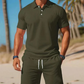 🔥Nur für kurze Zeit: 50 % Rabatt + versandkostenfrei👕Zweiteiliges Sommer-Set für Herren aus Polohemd und Shorts