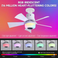 🍃Intelligenter Deckenventilator mit RGB-Beleuchtung & Bluetooth-Lautsprecher - 3 Stufen, Fernbedienung & E27-Sockel