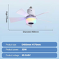 🍃Intelligenter Deckenventilator mit RGB-Beleuchtung & Bluetooth-Lautsprecher - 3 Stufen, Fernbedienung & E27-Sockel