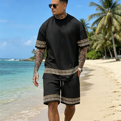 🌞Sommer-Sonderangebot 50% RABATT! 💰Hip-Hop-Freizeit-Set für Herren – bedruckt, luftig & lässig