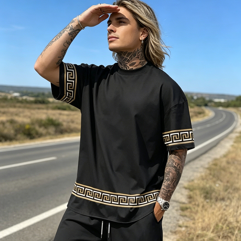 🌞Sommer-Sonderangebot 50% RABATT! 💰Hip-Hop-Freizeit-Set für Herren – bedruckt, luftig & lässig
