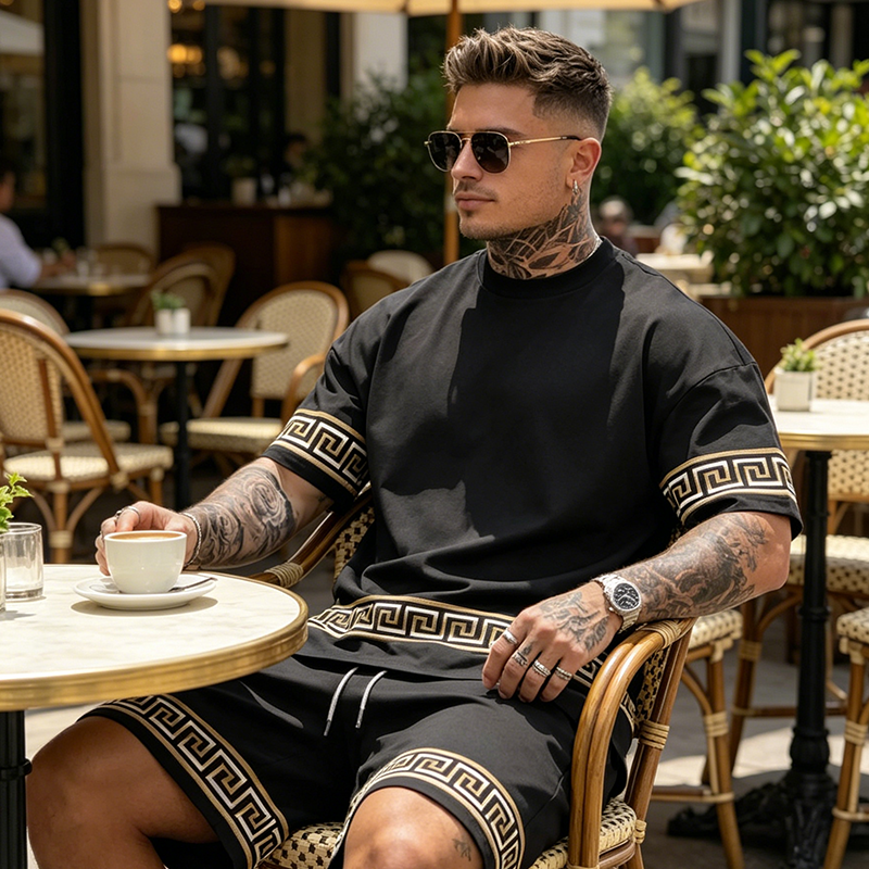 🌞Sommer-Sonderangebot 50% RABATT! 💰Hip-Hop-Freizeit-Set für Herren – bedruckt, luftig & lässig