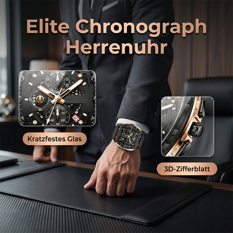 ⌚ 50% RABATT! 🏁 Herren-Chronograph mit Silikonarmband – Stoppfunktion, wasserdicht & sportlich-elegantes Design – perfekt für den aktiven Alltag oder besondere Anlässe 💪