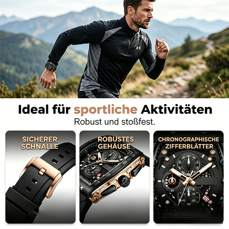 ⌚ 50% RABATT! 🏁 Herren-Chronograph mit Silikonarmband – Stoppfunktion, wasserdicht & sportlich-elegantes Design – perfekt für den aktiven Alltag oder besondere Anlässe 💪