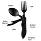 🍴 50% RABATT! 🎁 4-in-1 faltbares multifunktionales Outdoor-Besteck – Löffel, Gabel, Messer & Flaschenöffner – kompakt, leicht & ideal für Camping, Wandern oder Notfalltasche 🏕️