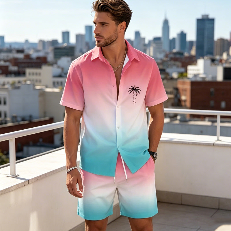 ✨Sommer-Sonderangebot 50% RABATT!🌴2-teiliges Set aus Hawaiihemd und Shorts für Herren👕