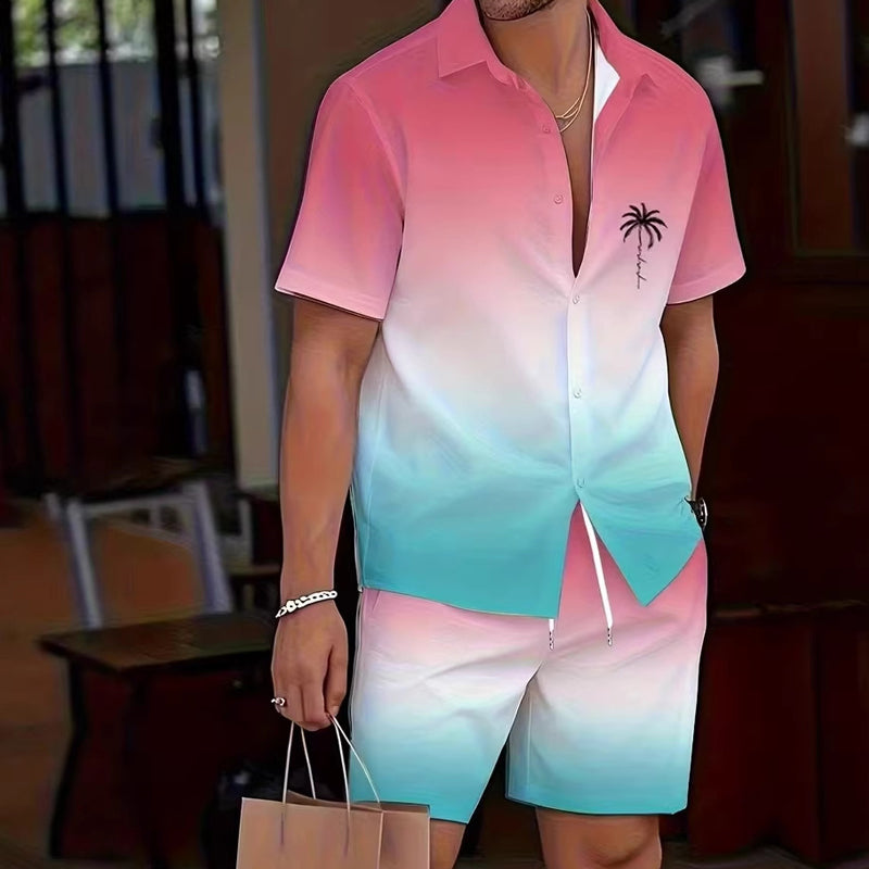 ✨Sommer-Sonderangebot 50% RABATT!🌴2-teiliges Set aus Hawaiihemd und Shorts für Herren👕