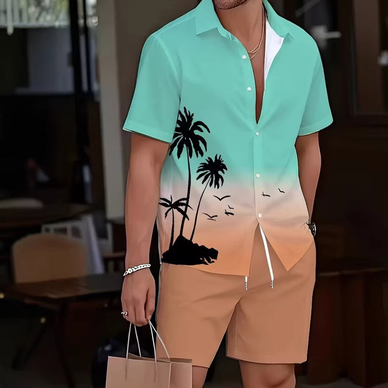 ✨Sommer-Sonderangebot 50% RABATT!🌴2-teiliges Set aus Hawaiihemd und Shorts für Herren👕