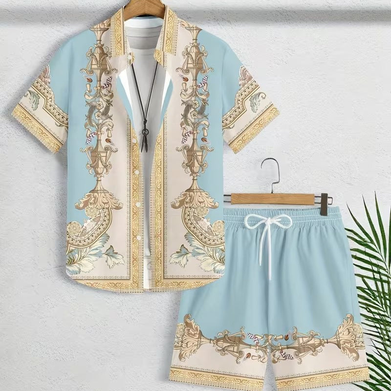 ✨Sommer-Sonderangebot 50% RABATT!🌴2-teiliges Set aus Hawaiihemd und Shorts für Herren👕