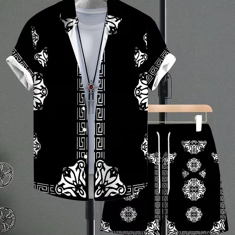 ✨Sommer-Sonderangebot 50% RABATT!🌴2-teiliges Set aus Hawaiihemd und Shorts für Herren👕