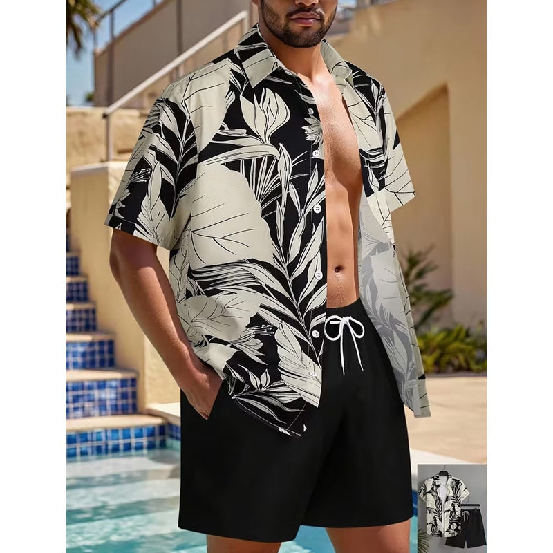 ✨Sommer-Sonderangebot 50% RABATT!🌴2-teiliges Set aus Hawaiihemd und Shorts für Herren👕