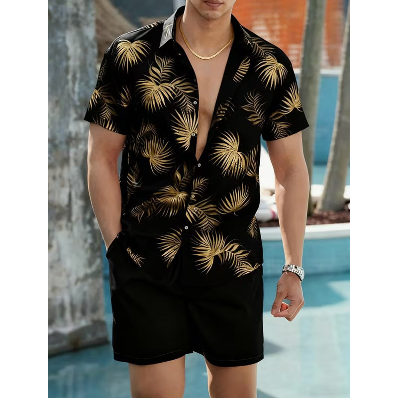 ✨Sommer-Sonderangebot 50% RABATT!🌴2-teiliges Set aus Hawaiihemd und Shorts für Herren👕