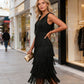 📢📢Letzter Tag – 50 % Rabatt!! ⏰Ärmelloses Flapper-Kleid für Damen mit V-Ausschnitt und Fransen✨