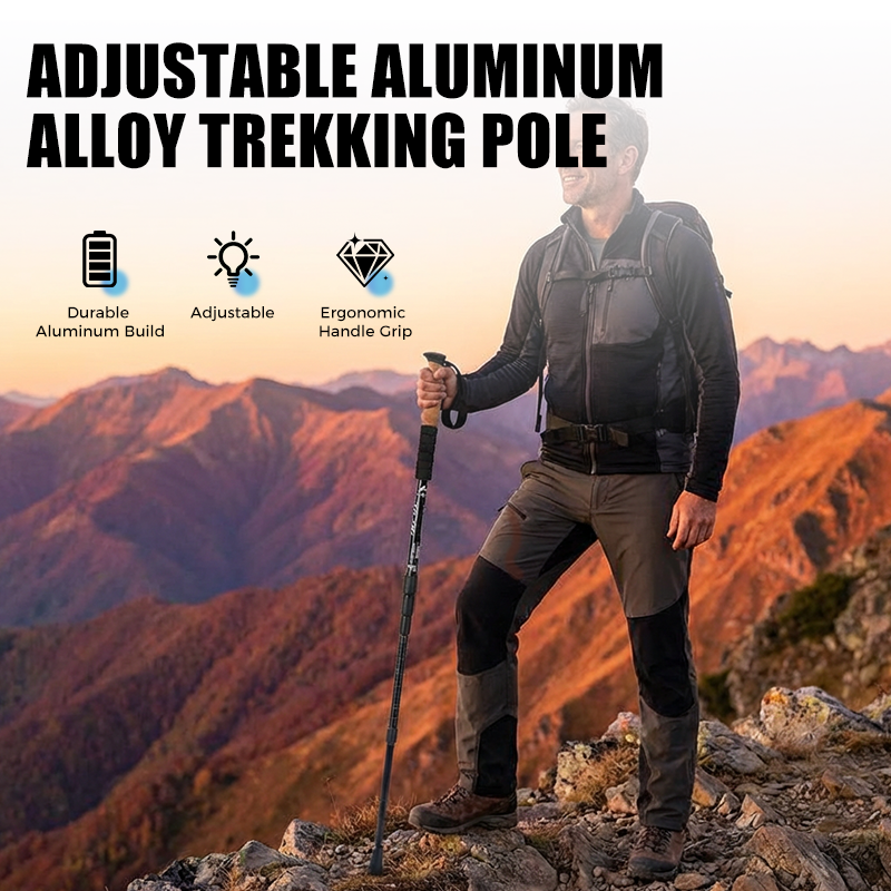 ⛰️✨ Verstellbarer Gehstock aus Aluminiumlegierung – Robust, stoßdämpfend, leicht 🌲