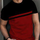 👕50% RABATT!🔥Herren Rundhals T-Shirt mit Farbblock-Design Atmungsaktiv Leicht Freizeitshirt