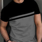 👕50% RABATT!🔥Herren Rundhals T-Shirt mit Farbblock-Design Atmungsaktiv Leicht Freizeitshirt