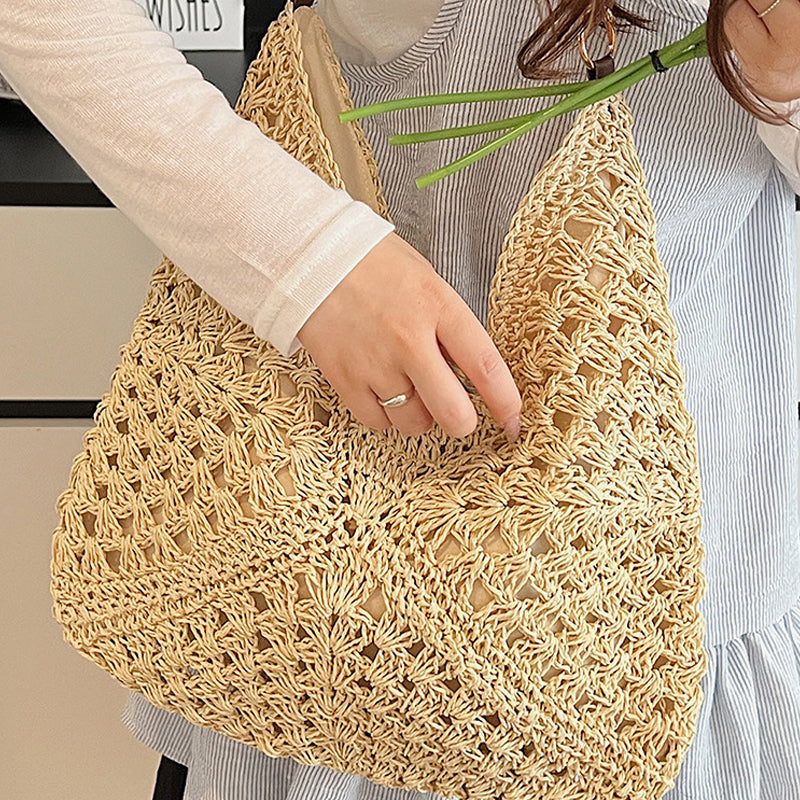 👜✨ Handgewebte Tragetasche mit Innenfutter – natürlich, stabil & alltagstauglich