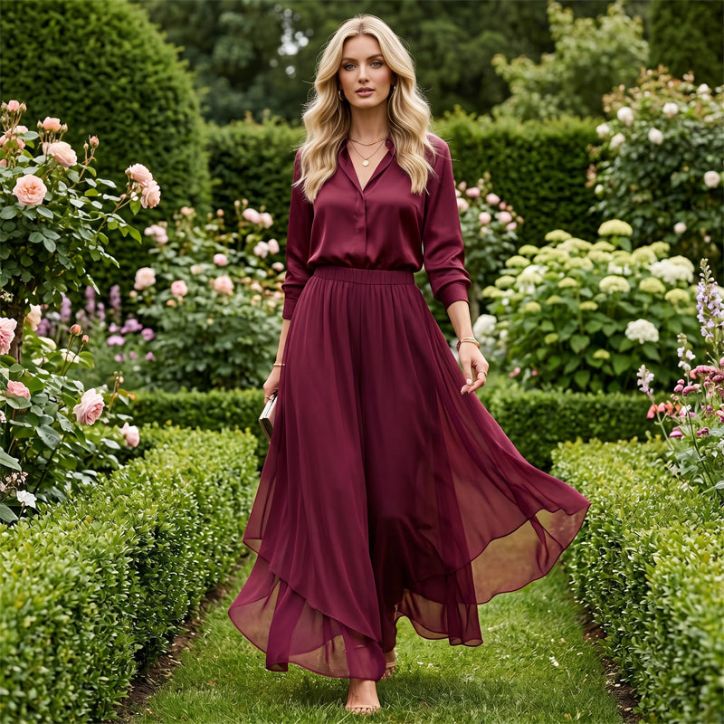👖 50% RABATT! ✨ Damen Chiffon-Hose mit weitem Bein – Asymmetrisch & elegant – Leicht, fließend & vielseitig – ideal für Alltag, Reisen oder besondere Anlässe 🌿