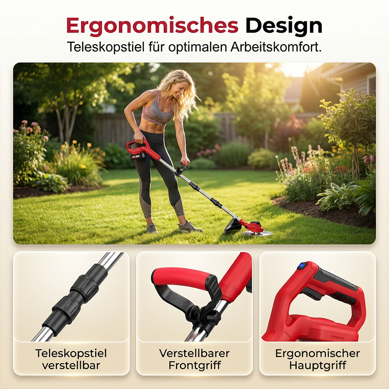 ⏰ 【50 % Rabatt + versandkostenfrei 🚚】⚡🌿 Kabelloser elektrischer Rasentrimmer mit bürstenlosem Motor – mehr Leistung, leiser Betrieb & längere Lebensdauer