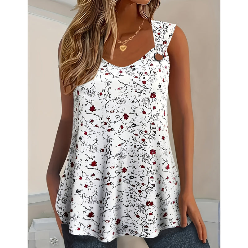 Sommer-Tanktop für Damen mit Blumenmuster