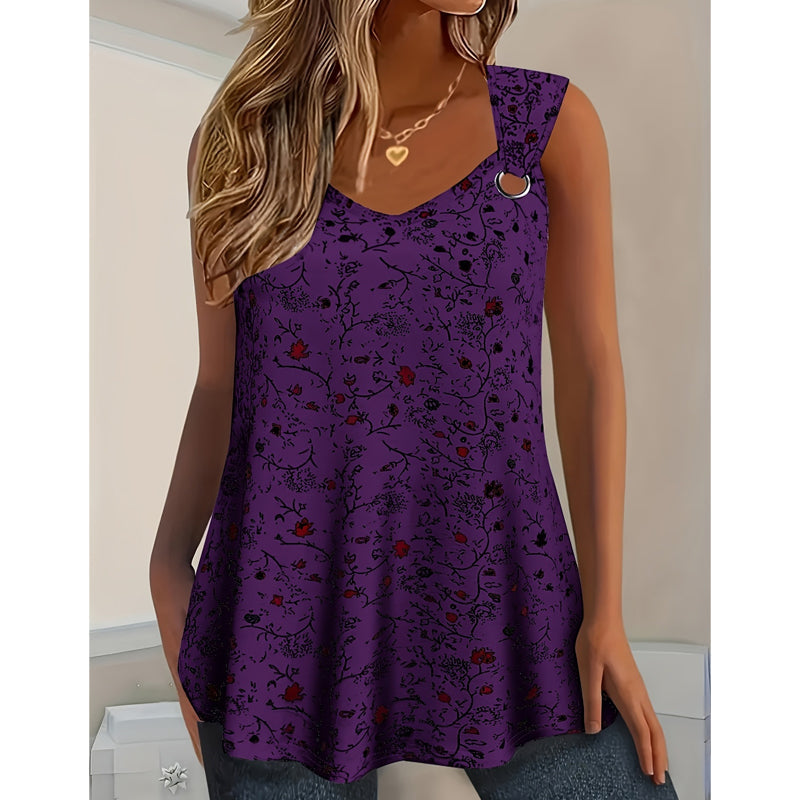 Sommer-Tanktop für Damen mit Blumenmuster