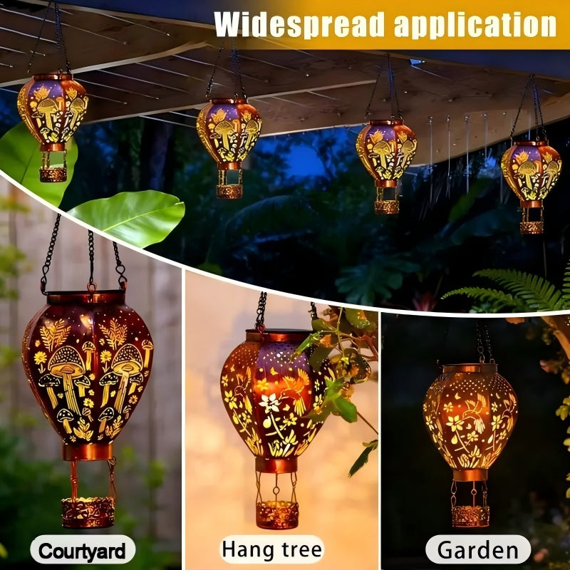 🎈 50% RABATT! ⏰ Solar-Heißluftballon-Hängeleuchte aus Eisen – Wetterfest & mit Lichtprojektion – Filigranes Muster, perfekt für Garten & Terrasse – schafft magische Stimmung im Außenbereich ☀️🌿
