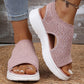 Atmungsaktive Plateau-Sandalen aus Strick für Damen
