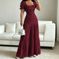 👗🌸 50% RABATT! Frauen Kleidungs-Set mit eckigem Ausschnitt & Maxirock – Elegant, luftig & zeitlos ✨