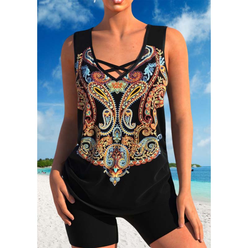 🏖️ 50 % RABATT! ✨ Sportlicher Zweiteiler – gekreuzter Ausschnitt, Boy-Shorts, schnell trocknend 🏄‍♀️
