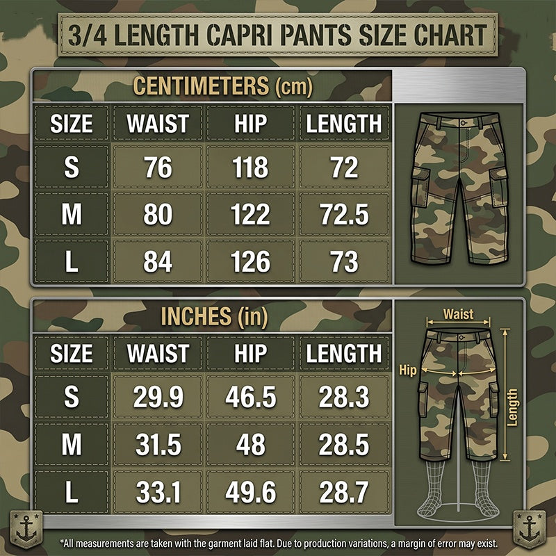 Unisex-Cargoshorts mit weitem Bein und Camouflage-Muster