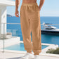 👖 🌾 Herren Freizeithose aus Leinen-Mix mit Kordelzug – Bequem, leicht & perfekt für Sommer und Alltag ✨